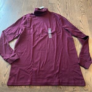 NWT Club Room mens red plum long sleeve turtle neck 100% cotton size large